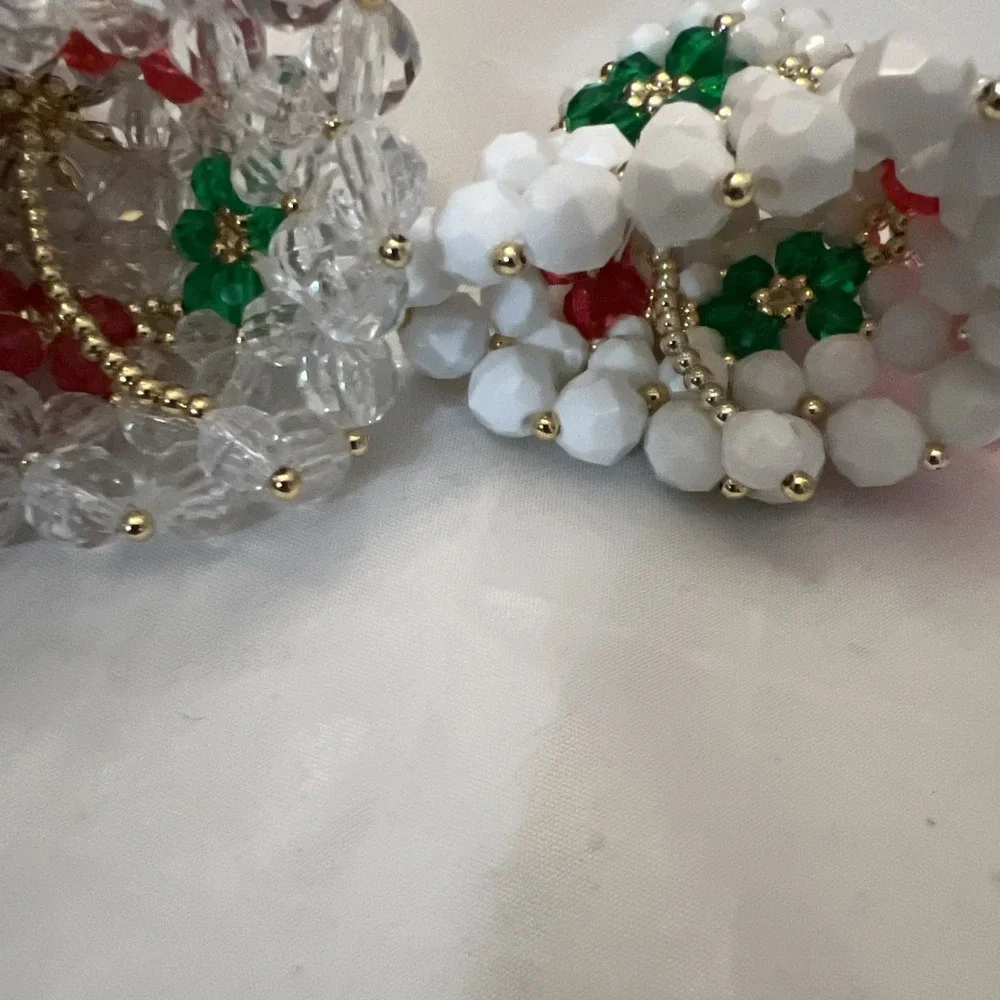 VTG Handmade Christmas Ornaments Bells Stained Glass Cross-stitched Angel Lot 12